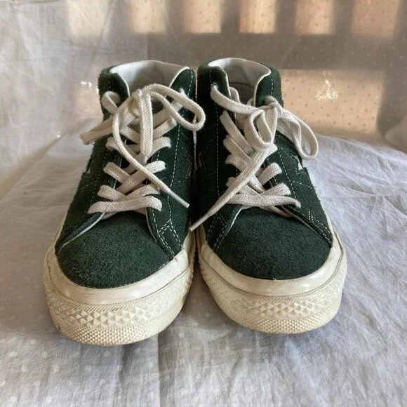 Converse One Star Mid Suede sneakers in a Ox green color Rare!! W 6.5/ M 4.5 - Picture 5 of 9